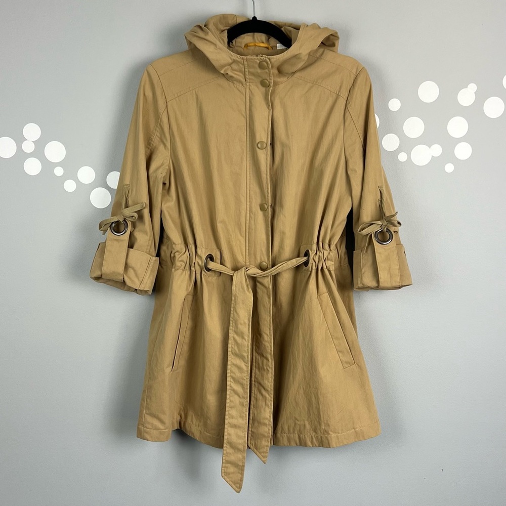 Via Spiga Cinched-Waist Hooded Jacket Size S